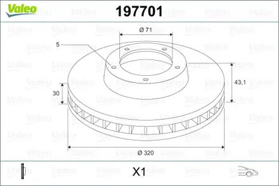 VALEO 197701 Fren Dıskı On Jaguar S-Type Iı X200 Xj X350  X358 C2C8354