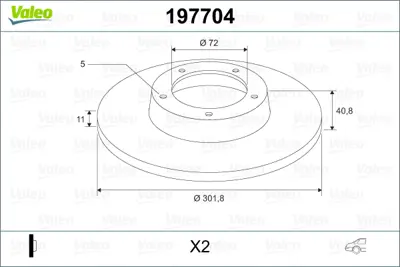 VALEO 197704 Fren Dıskı (Arka) (X2) Mazda 5 03.05> C26Y26251A