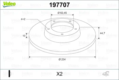 VALEO 197707 Fren Dısk Aynası Arka Hyundaı I10 08-> 58411B9000