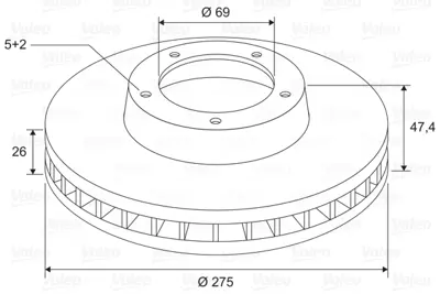 VALEO 197742 Fren Dıskı (Ön) (X2) Hyundaı Elantra 517122H000