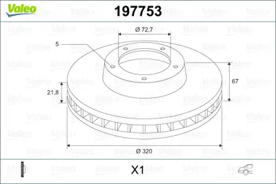 VALEO 197753 Fren Dıskı Arka Chrysler 300c 04>12 Dodge Challenger K04779209AG