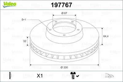 VALEO 197767 Fren Dıskı (Ön) (X1) Mercedes Cls Class A2044212912