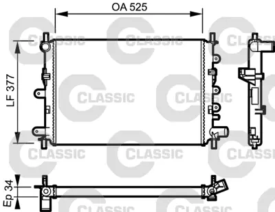 VALEO 230856 Motor Su Radyatoru (Ac+/ ) Escort 1,6 / 1,8 90>01 Olcu: (377,5 X 600 X 34) Classıc Mekanık 