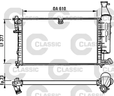 VALEO 231296 Radyator Partner Berlıngo 96>1,4 1,6 16v (Tu3,2 / Tu3jp) / (Mek+ac+klımasız) / (610x377,5x23) / (Cla 