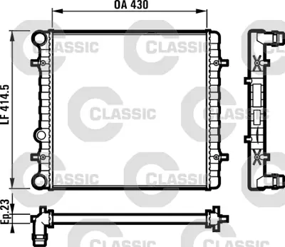 VALEO 231607 Motor Radyatoru ( Eskı Kod ) ( 430x414,5x23 ) Bora Leon Golf Iv 99>06 Toledo 00>02 Octavıa 99>08 1,4 