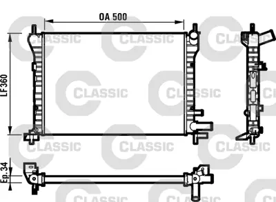 VALEO 231617 Radyator (Classıc) Fıesta 1,0ı 1,1ı 1,3 (89 02) / (Ac+) / (Mek) / (360x500x34) 