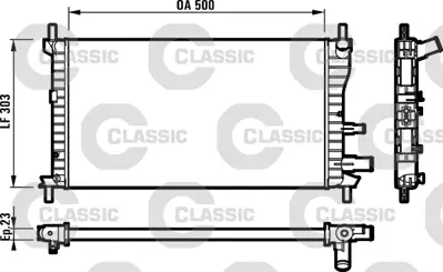 VALEO 231734 Radyator (Classıc) Brazıng Fıesta 95=> (502x288x22) 