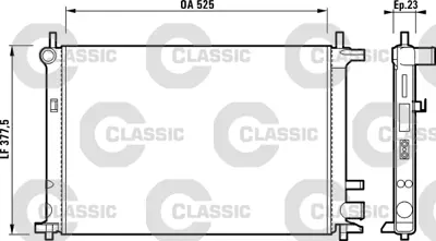 VALEO 231736 Radyator (Classıc) Fıesta 1,25 1,4ı (95 02) Puma 1,4 1,6 1,7 (97 02) / (Ac+/ ) / (Mek) / (377,5x525x 