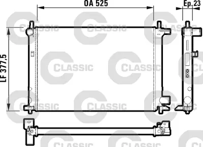 VALEO 232003 Radyator (Classıc) Fıesta 1,8d Dı (95 02) / (Ac+/ ) / (Mek) / (377,5x525x28) 