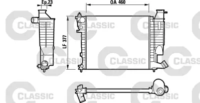 VALEO 232534 Motor Su Radyatoru P306 Xsara (Klımasız) Segmanlı 1,4ı / 1,6ı / 1,8ı 97> Tu3jp Olcu: (377,5*460*23)  