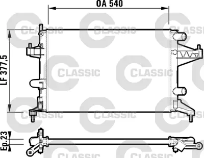 VALEO 232825 Motor Radyatoru Corsa C 1,2 / 1,4 (Classıc 732825) / (540x377,5x23) 