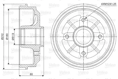 VALEO 237001 Arka Fren Kampanası P106 P206 P206+ (T3e) Saxo Ax Olcu: (180*30) Abssız 424744 95659622