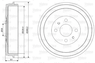 VALEO 237037 Fren Kampanası Fıat Doblo Cargo, Doblo Mpv, Fıorıno, Idea, Lınea, Marea, Marea Weekend, Multıpla, Pa 424758 7769850