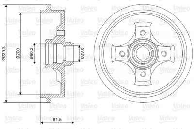 VALEO 237049 Arka Fren Kampanası Audı 80 Golf I / Iı / Iıı / Iv Jetta 84>01 1H0501615A 6U0501615B