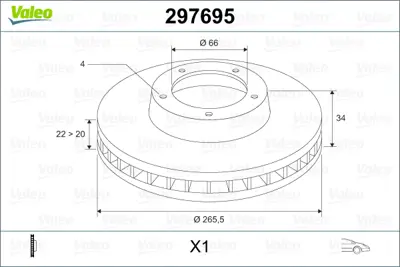 VALEO 297695 Fren Diski Ön X1 Cıtroen Berlıngo Mf 1.4. Berlıngo Mf 1.4 İ Bivalent Mfkfw . Berlıngo Mf 424983 4249G1