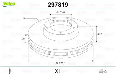 VALEO 297819 On Fren Dısk Aynası Focus Iıı 1,6eco / 1,6tdcı Focus Iı 04 /> Focus Iı C Max 03>07 C Max 07 /> 1,6ec 1734696 31362411