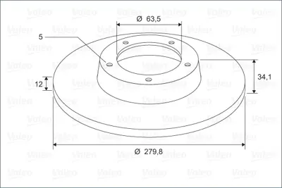 VALEO 297834 Arka Fren Dısk Aynası Mondeo Iıı 00>07 Jaguar X Type 01>09 Olcu: (280 X 34) 4179406 C2S9231