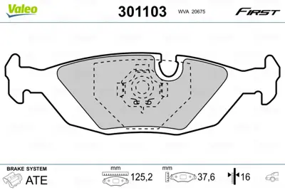 VALEO 301103 Arka Fren Balatası Bmw E30 E28 E24 34212226013