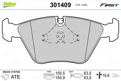 VALEO 301409 On Fren Balatası Bmw E39                         34116761280