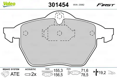 VALEO 301454 On Fren Balatası Astra G Corsa C Zafıra B 1605997