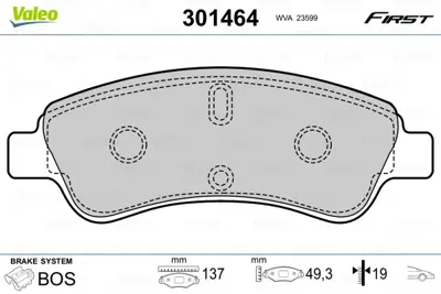 VALEO 301464 On Fren Balatası Berlıngo Iı Partner Iı P1007 C2 C3 Iı C4 Xsara Pıcasso P207 C3 Iıı Ds3 C3 Pıcasso P 1646186180 3649088 425276 425475 425486