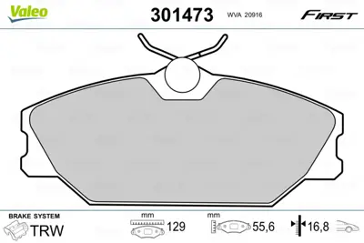 VALEO 301473 On Fren Balatası Laguna 9 / 99 2 / 01 Megane 99> Scenıc Rx4 12 / 00> Safrane 3 / 99 4 / 00 7701209380