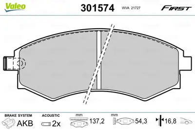 VALEO 301574 On Fren Balatası Elantra Sonata 1,8ı 2,0ı 2,0ı 16v 2,4ı 3,0ı V6 88 93 4813005012 5810138A40 58101M2A04 D106079E92