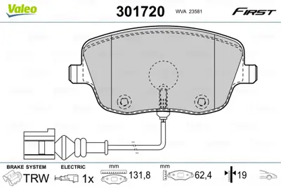 VALEO 301720 On Fren Balatası Polo 02>10 Fabıa 00>10 Ibıza 02>05 Roomstar 06>10 (Fıslı) 6Q0698151C