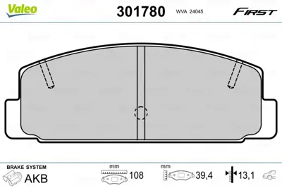 VALEO 301780 Arka Fren Balatası Mazda 6 T 2.3 03-08 GS392623Z