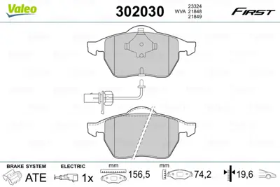 VALEO 302030 On Fren Balatası Takım Sharan 00>10 Galaxy 00>06 Alhambra 96>10 1,9tdı / 2,0ı / 2,8 / 2,3 16v (16 Ja 7M3698151 YM212K021AA