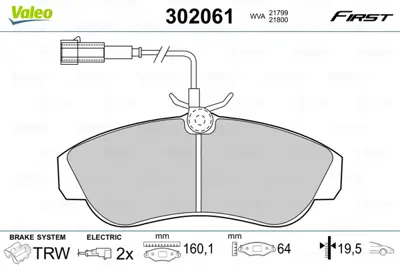 VALEO 302061 On Fren Balatası Boxer Ducato Jumper 94 02 Fıslı 425452 9945810