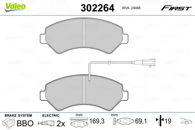 VALEO 302264 On Fren Balatası Ducato Iıı Boxer Iıı Jumper Iıı 2.2hdı / 2.2hdı / 3.0hdı 16q / 20q 06> Karsan Jest 1612433780 77367093