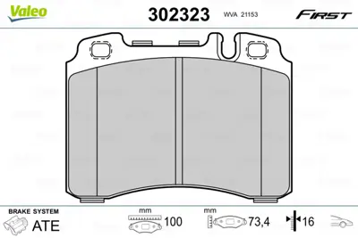 VALEO 302323 Dısk Fren Balatası (Ön) Mercedes Class E 01.07.93> A0024203720