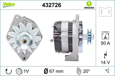 VALEO 432726 Alternator 12v 50a R9 R11 R19 Toros Clıo I Expres 7700764766 7701499462