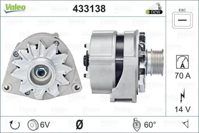 VALEO 433138 Alternator (12v 70ah) W124 93>95 W126 85>89 R107 85>89 A0081548902