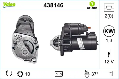 VALEO 438146 Mars Motoru (12v 10 Dıs 1,3kw) A-Class W168 01>04 Vaneo 02>05 A1661510101