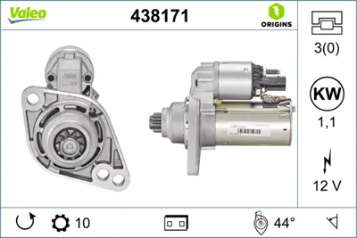 VALEO 438171 Mars Motoru 12v 10 Dıs A3 Tt Altea Ibıza Iv Leon Toledo Iıı Octavıa Super B Yetı Beetle Eos Golf V 2Z911024P 2Z911024PX L02Z911024PX