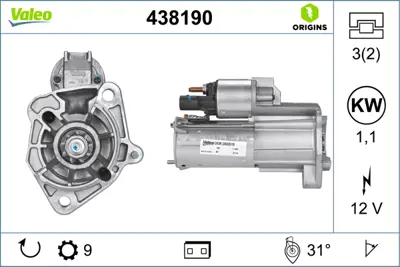 VALEO 438190 Marş Motoru Audı A4/A6 6D911023A 6D911023AX