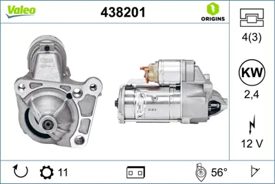 VALEO 438201 Mars Motoru Laguna Iı Scenıc Iı 1,9dcı D8r49 D8r49b 8200628429