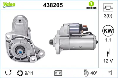 VALEO 438205 Mars Motoru 12v 11 Dıs Cordoba Ibıza Caddy Golf Jetta Passat T4 1,4 / 1,5 / 1,6 / 1,8 / 2,0 