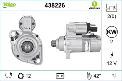 VALEO 438226 Mars Motoru 12v 12 Dıs Golf Vı Passat Transporter V 2,0 2M911024X