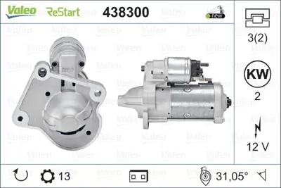 VALEO 438300 Mars Motoru CV2T11000AC