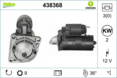 VALEO 438368 Mars Motoru 4765911 55585237 6202074 71721774 71782379