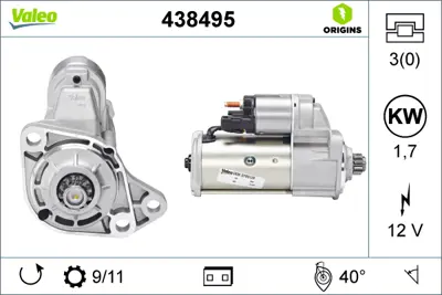 VALEO 438495 Mars Motoru 12v 1,7 Kw 11 Dıs Calıfornıa- Golf- Jetta 68911024KX