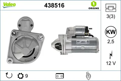 VALEO 438516 Mars Motoru 12v 2,5kw Jumper-Boxer 2,8hdı 00-02> Ducato 2,3jtd/2,8hdı Orjınal (03-06) (Bosch Type) 5802AQ 5802FA 71789529