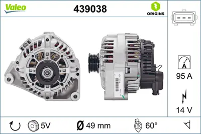 VALEO 439038 Alternator Sarj Dınamosu 12v 95a Bmw M51 D25 E34 E36 12312244884