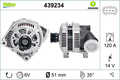 VALEO 439234 Alternator 12v 120a (U.K.) Bmw E36 E39 E46  12311433266