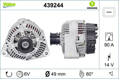 VALEO 439244 Alternator (14v 90a) W124 93>95 W202 93>00 W210 95>00 W163 98>05 A009154590280