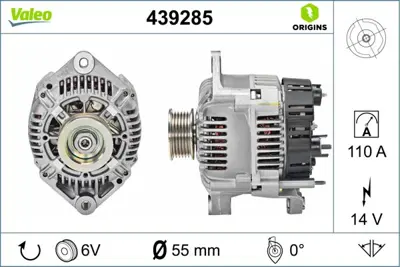 VALEO 439285 Alternator 12v 110a Laguna Megane 1,8 / 1,9 / 2,0 7701499605 S882367