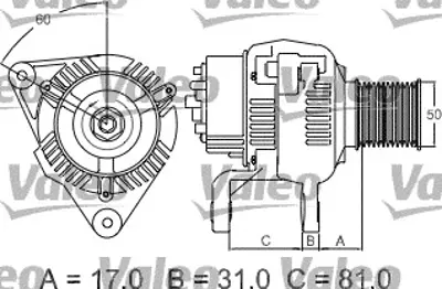 VALEO 439293 Alternator 12v 120a A13vı244 